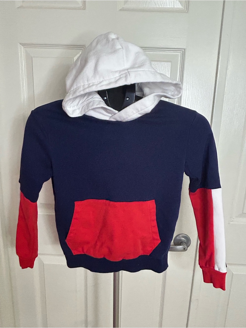 H&M Red White Blue Pullover Hooded Sweatshirt Kids 8/10
